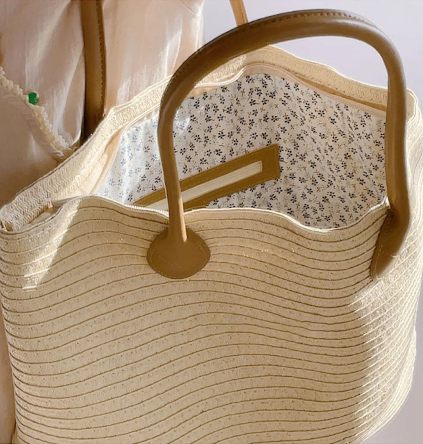 Elena Handbags Simple Straw Woven Summer Tote