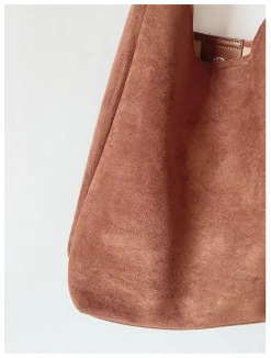 Elena Handbags Simple Suede Tote Bag