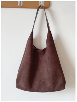 Elena Handbags Simple Suede Tote Bag