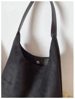 Elena Handbags Simple Suede Tote Bag