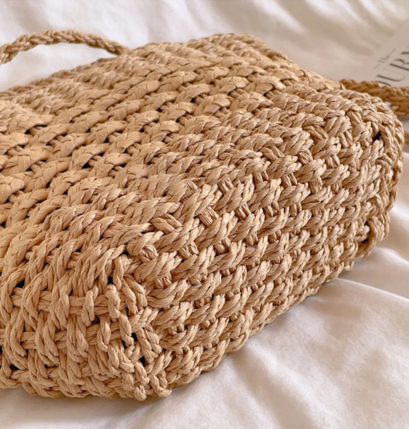 Elena Handbags Simple Woven Straw Tote Bag
