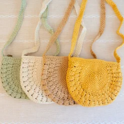 Elena Handbags Small Boho Cotton Knitted Shoulder Bag