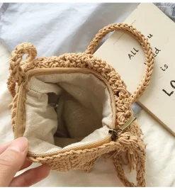 Elena Handbags Small Boho Beach Bag with Tassels