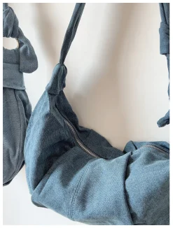 Elena Handbags Small Dumpling Denim Crossbody Bag