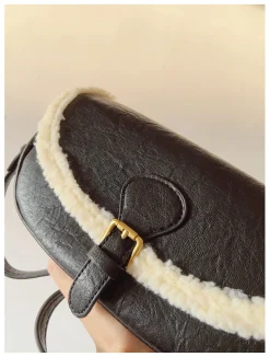 Elena Handbags Small Modern Saddle Bag