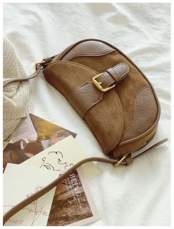 Elena Handbags Small Modern Saddle Bag