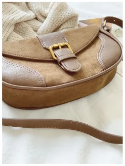 Elena Handbags Small Modern Saddle Bag