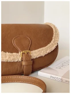 Elena Handbags Small Modern Saddle Bag