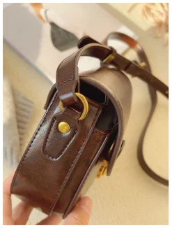 Elena Handbags Small Modern Crossbody Saddle Bag