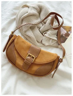 Elena Handbags Small Modern Saddle Bag