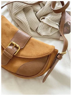Elena Handbags Small Modern Saddle Bag