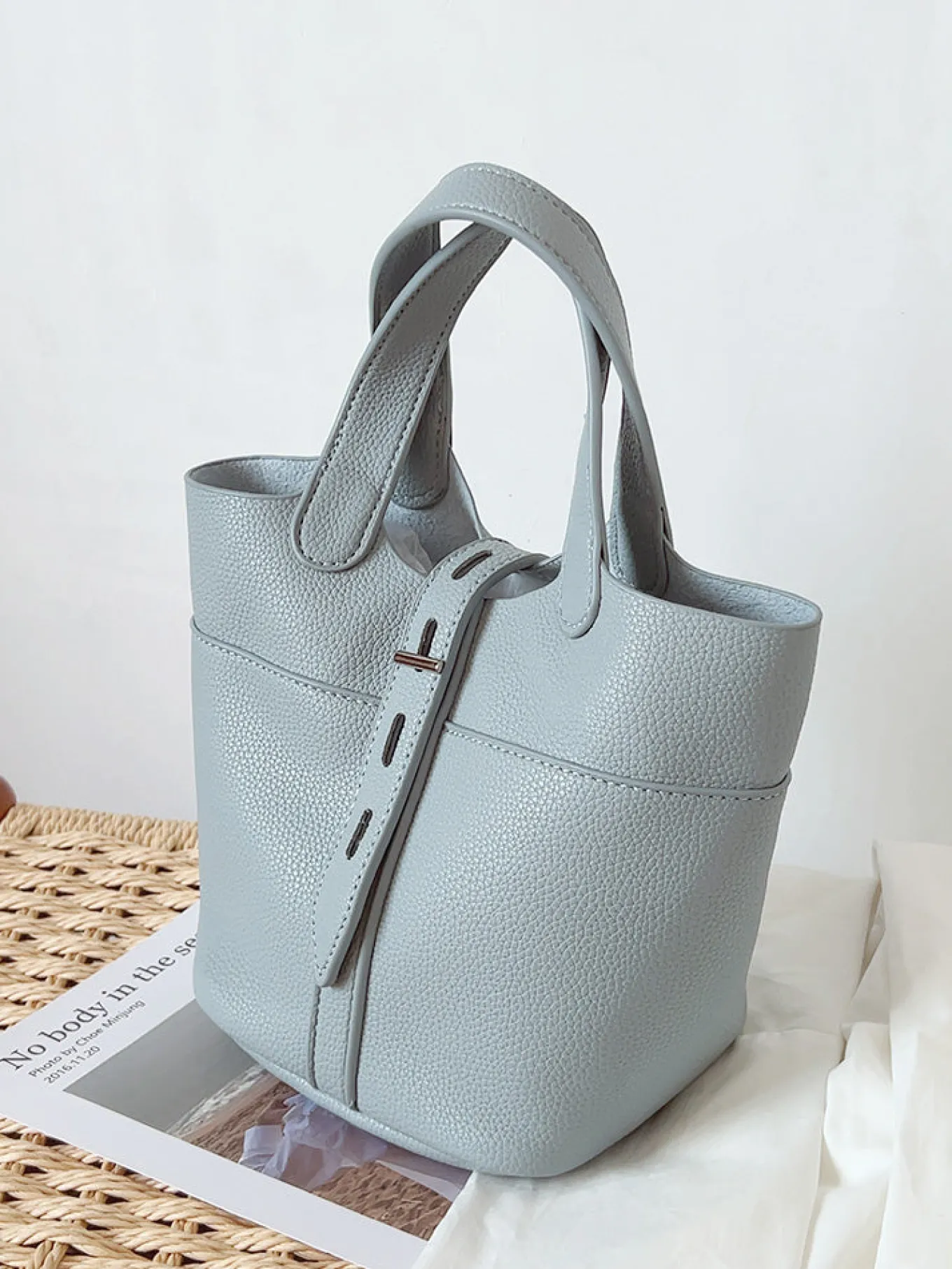 Elena Handbags Soft Leather Bucket Shoulder Bag