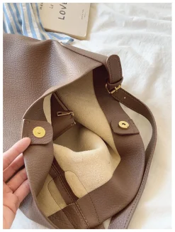 Elena Handbags Soft Leather Tote Bucket Work Bag