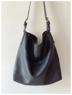 Elena Handbags Soft Leather Tote Bucket Work Bag