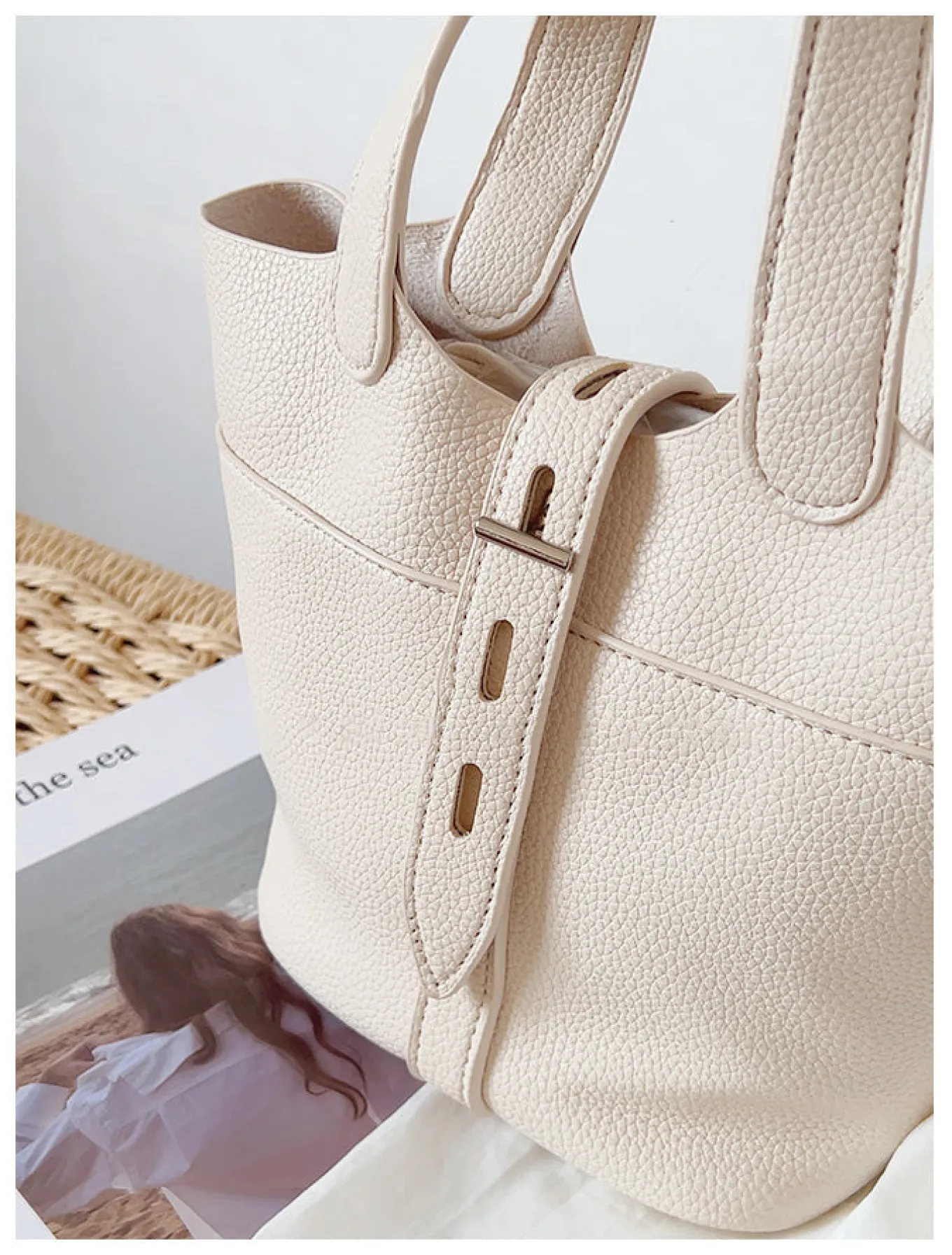 Elena Handbags Soft Leather Bucket Shoulder Bag