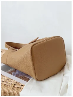Elena Handbags Soft Leather Bucket Shoulder Bag