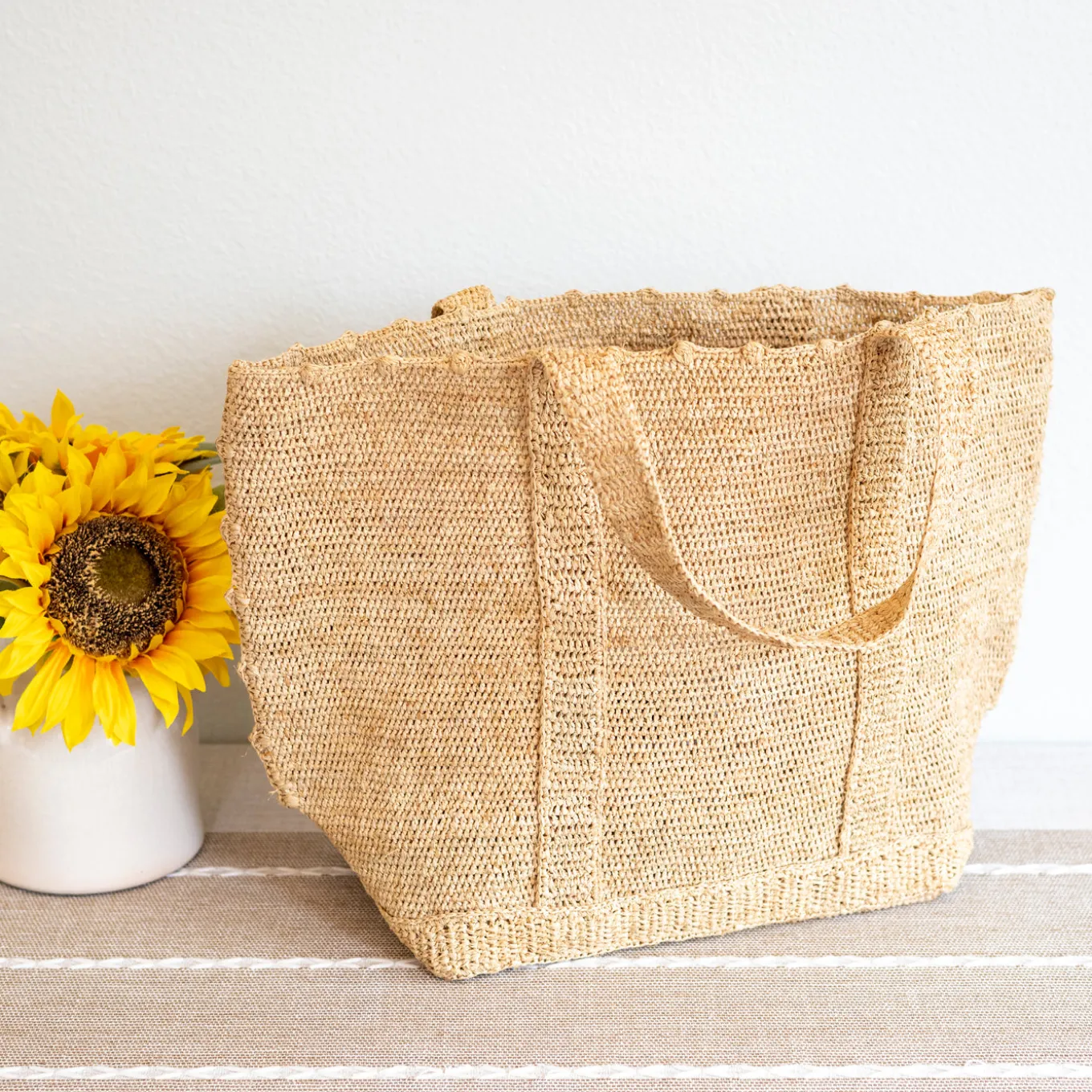 Elena Handbags Soft Raffia Woven Summer Straw Shoulder Bag