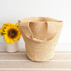 Elena Handbags Soft Raffia Woven Summer Straw Bucket Bag