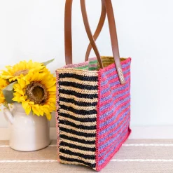 Elena Handbags Soft Raffia Summer Beach Straw Shoulder Bag