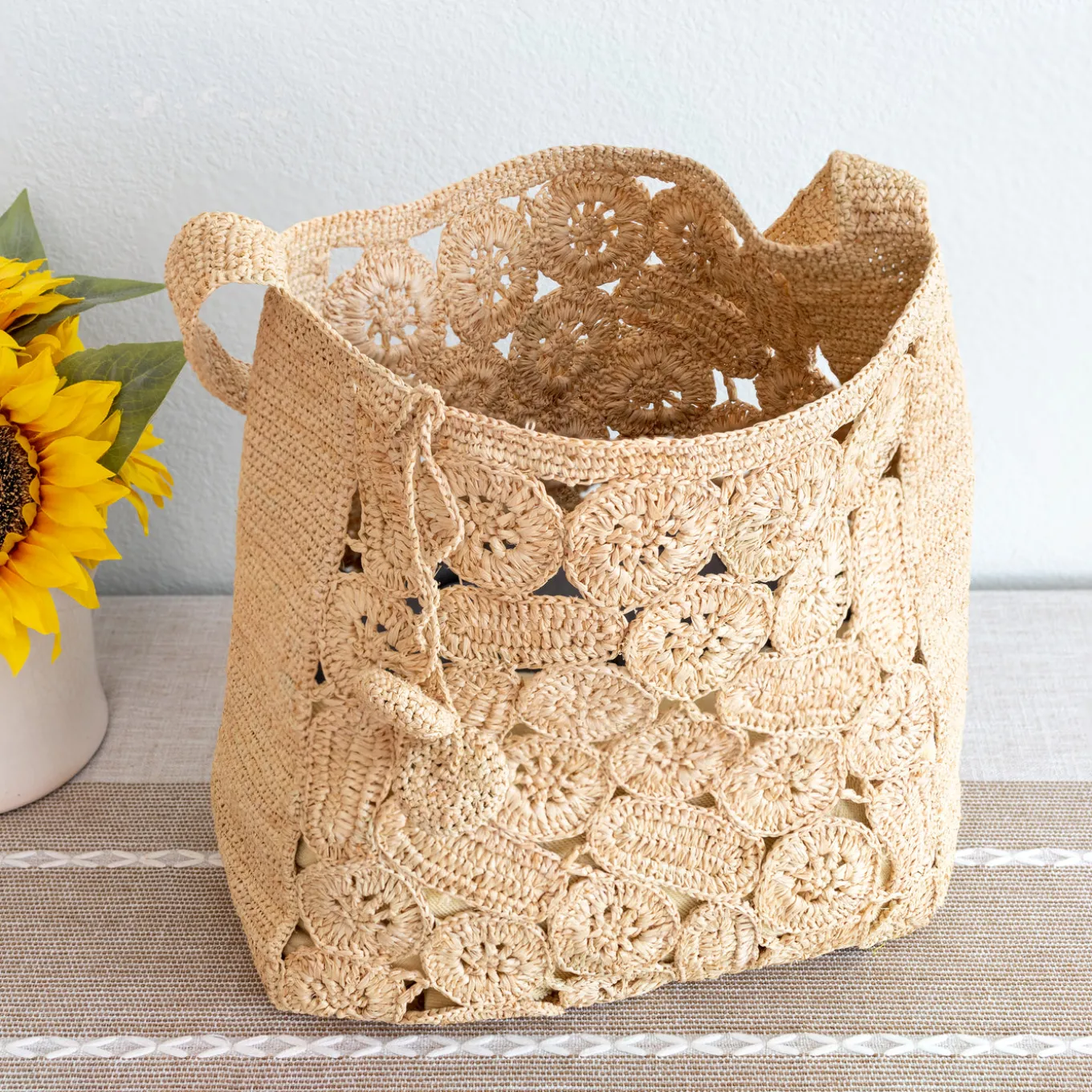 Elena Handbags Soft Raffia Woven Summer Straw Shoulder Bag
