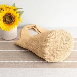 Elena Handbags Soft Raffia Woven Summer Straw Bucket Bag
