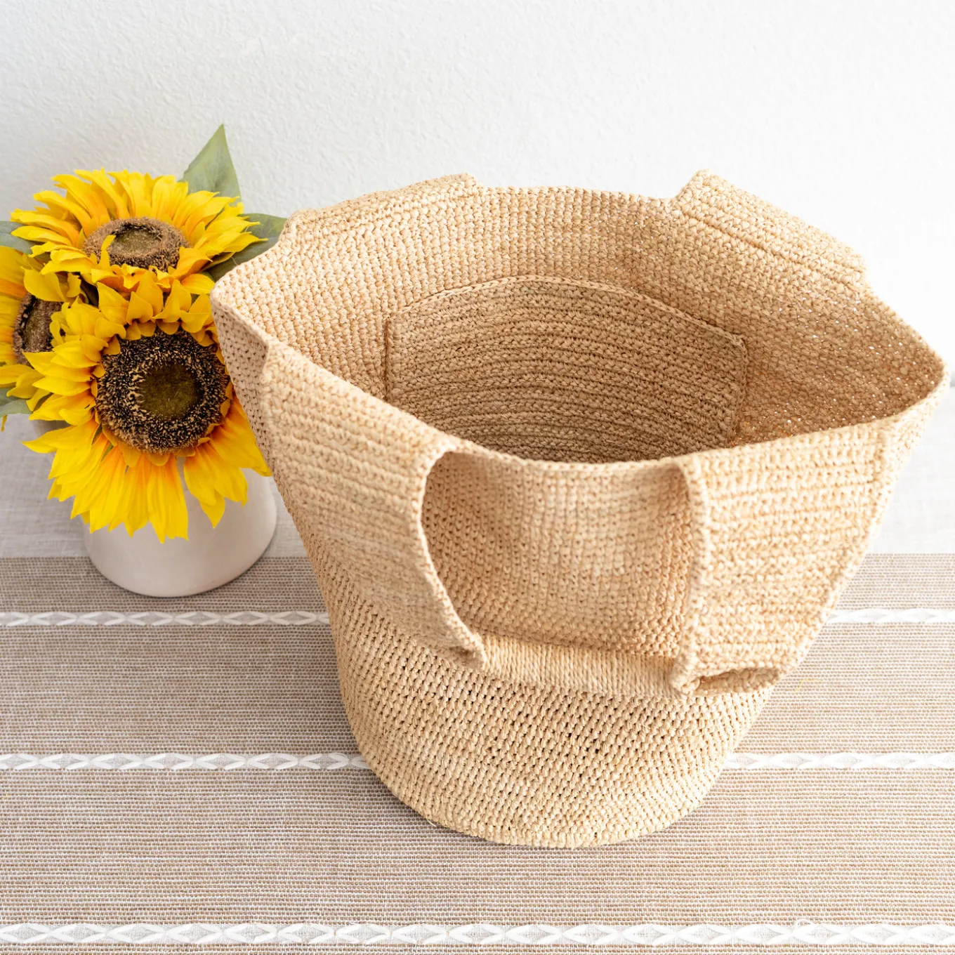 Elena Handbags Soft Raffia Woven Summer Straw Bucket Bag