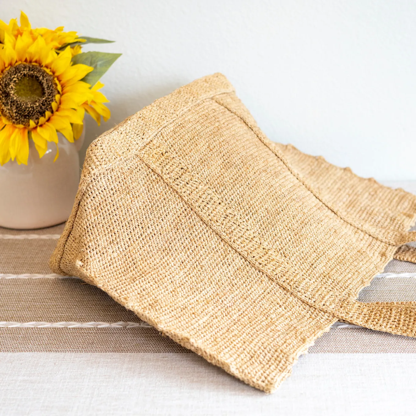Elena Handbags Soft Raffia Woven Summer Straw Shoulder Bag