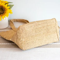 Elena Handbags Soft Raffia Woven Summer Straw Shoulder Bag