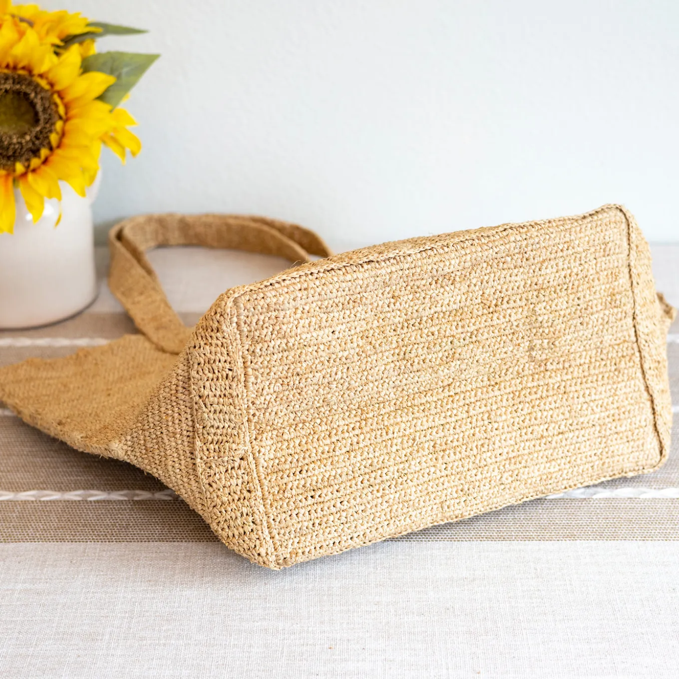 Elena Handbags Soft Raffia Woven Summer Straw Shoulder Bag