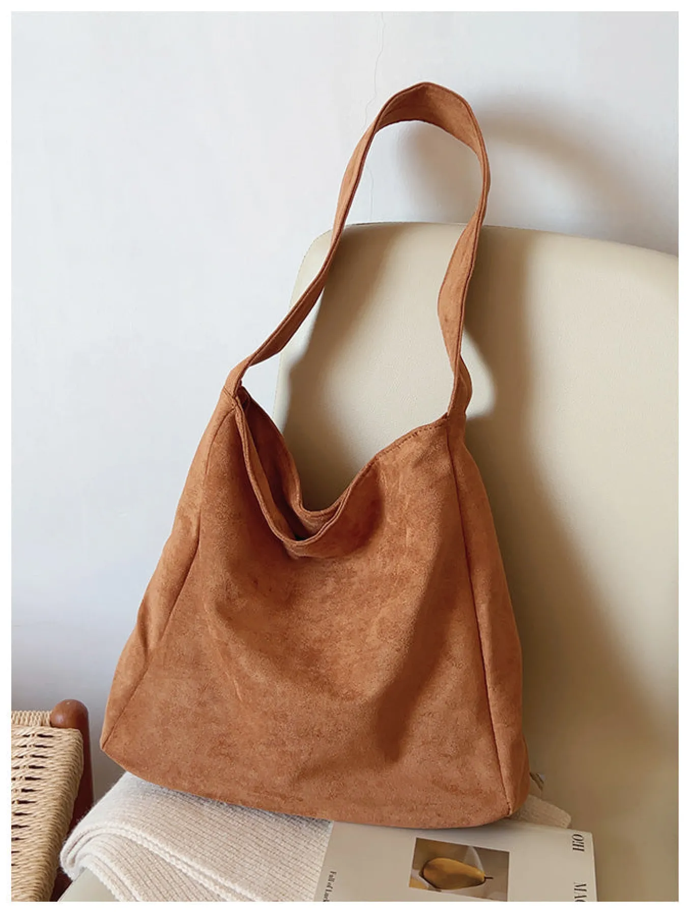 Elena Handbags Soft Suede Shoulder Bag