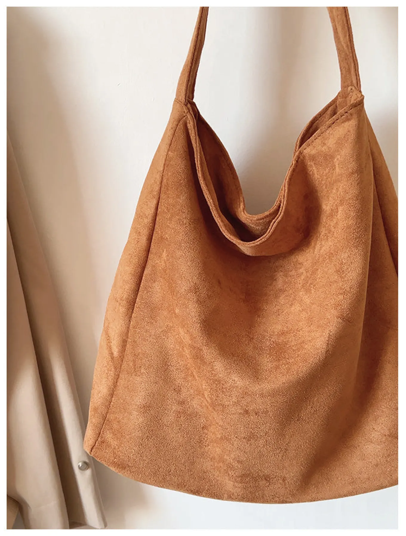 Elena Handbags Soft Suede Shoulder Bag