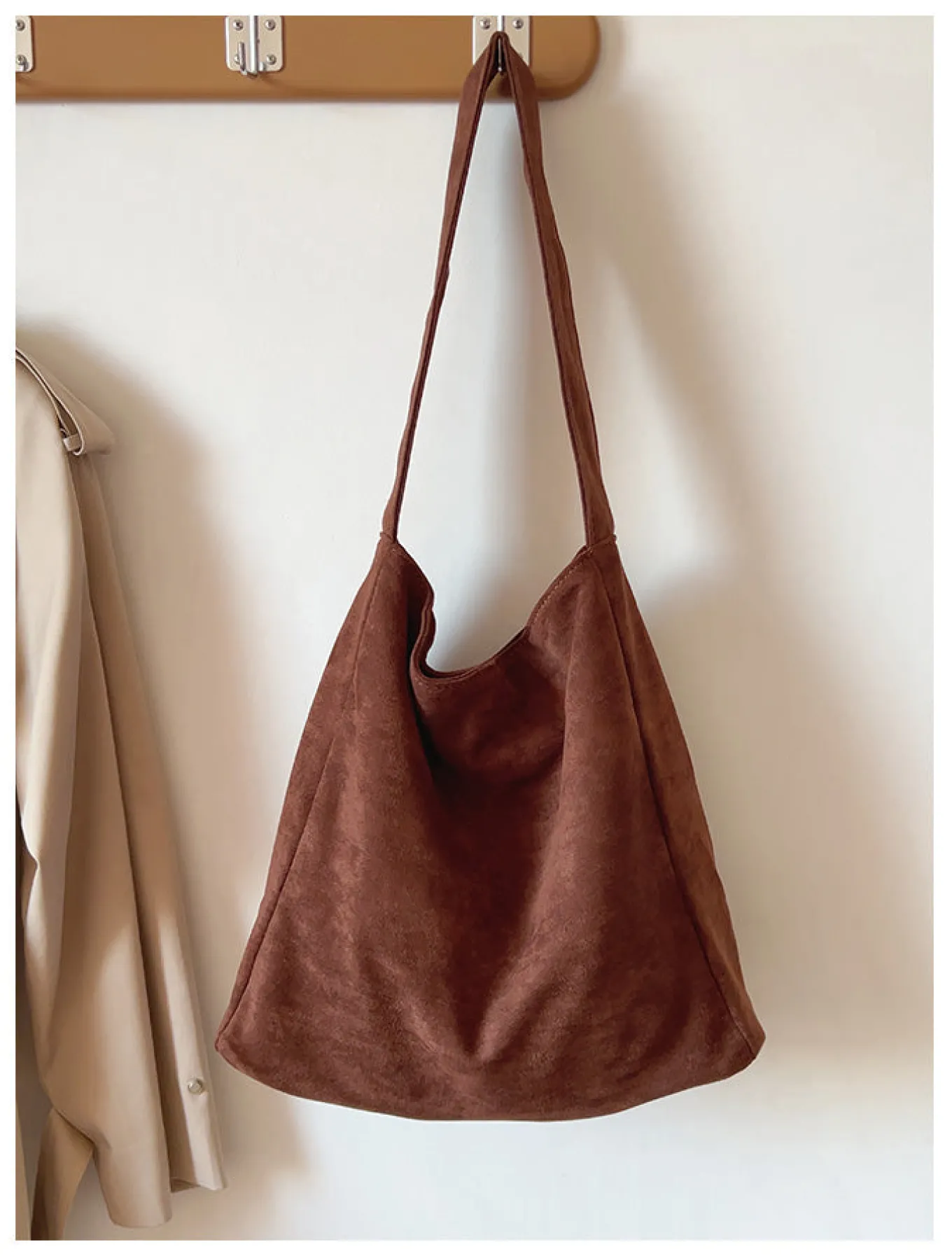 Elena Handbags Soft Suede Shoulder Bag