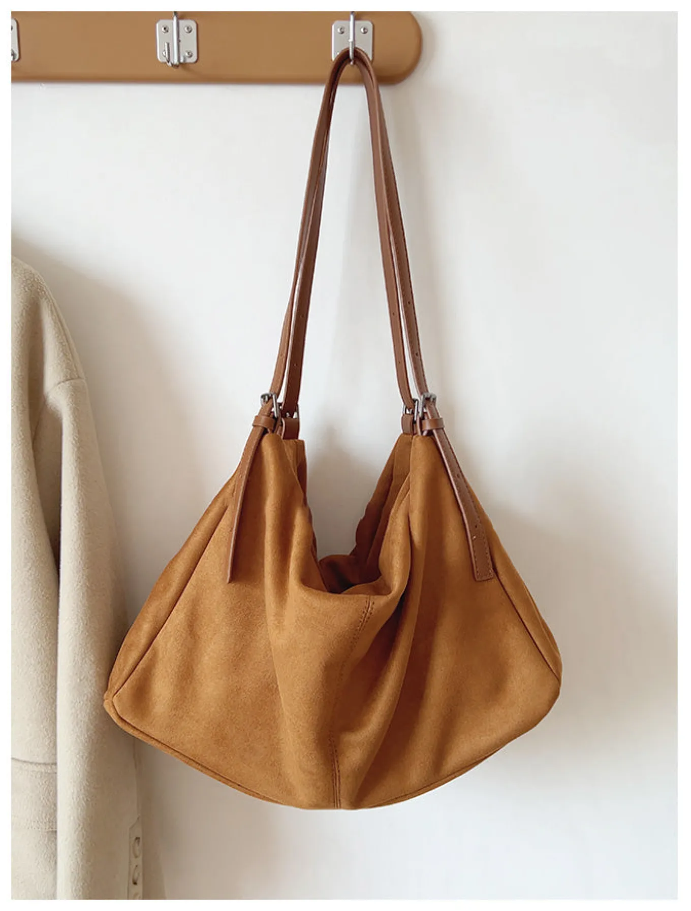 Elena Handbags Soft Suede Shoulder Bag