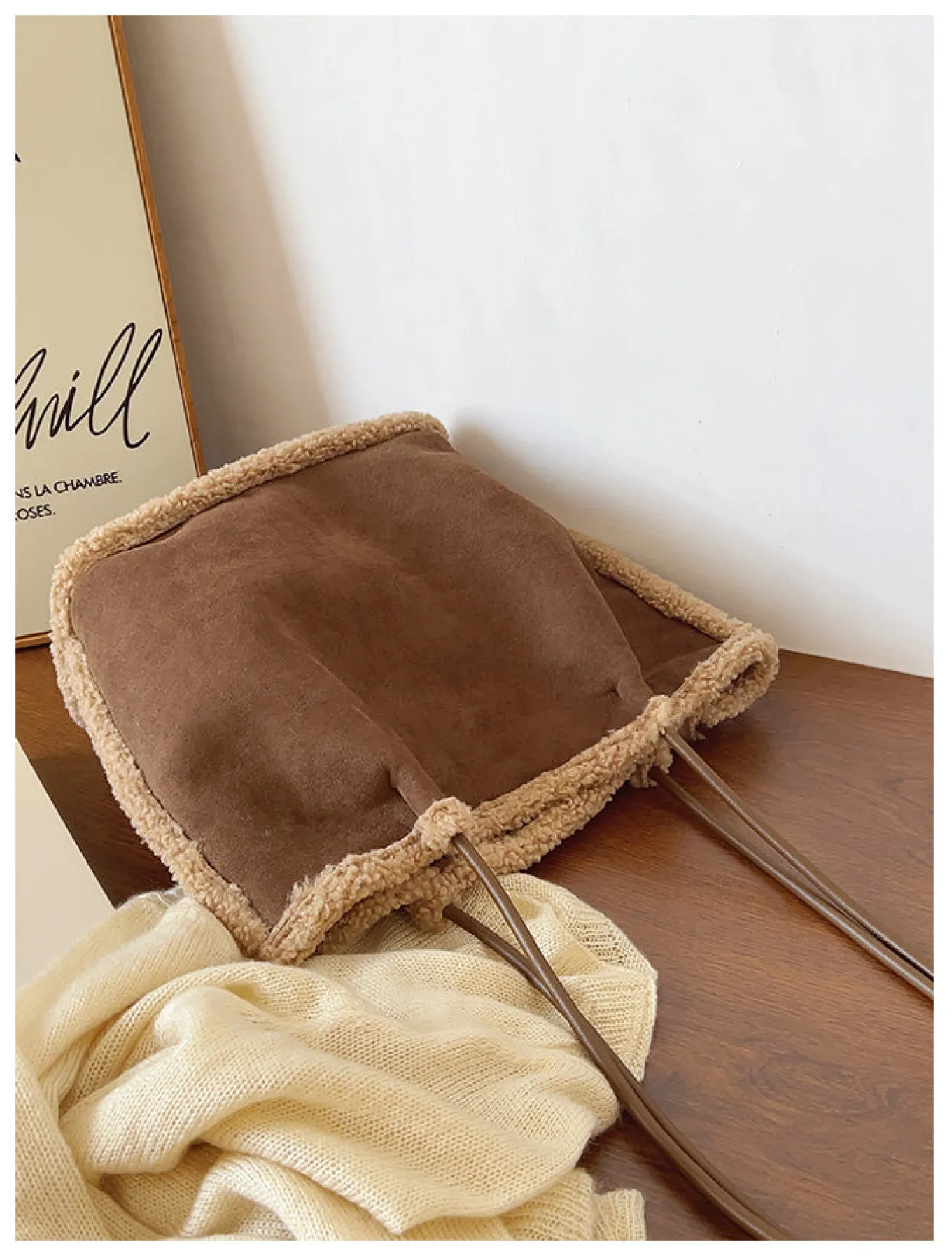 Elena Handbags Soft Suede Shoulder Bag