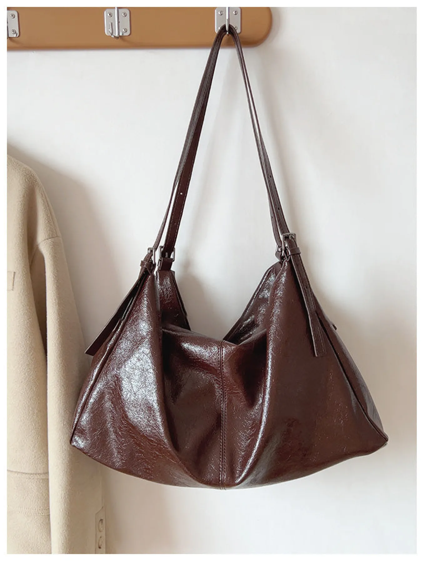 Elena Handbags Soft Suede Shoulder Bag