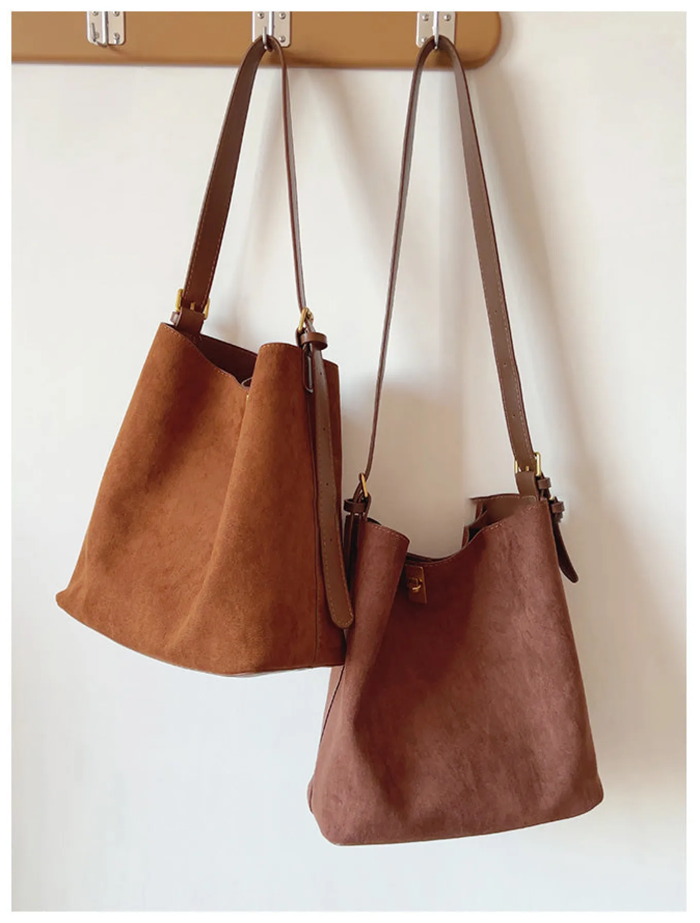 Elena Handbags Soft Suede Shoulder Bag