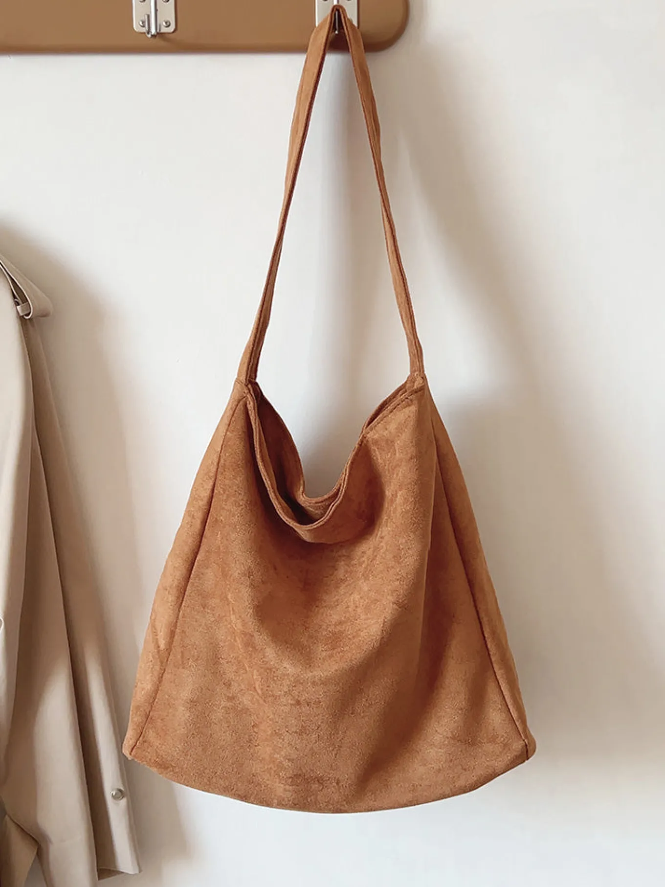 Elena Handbags Soft Suede Shoulder Bag