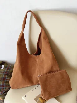 Elena Handbags Soft Suede Shoulder Bag