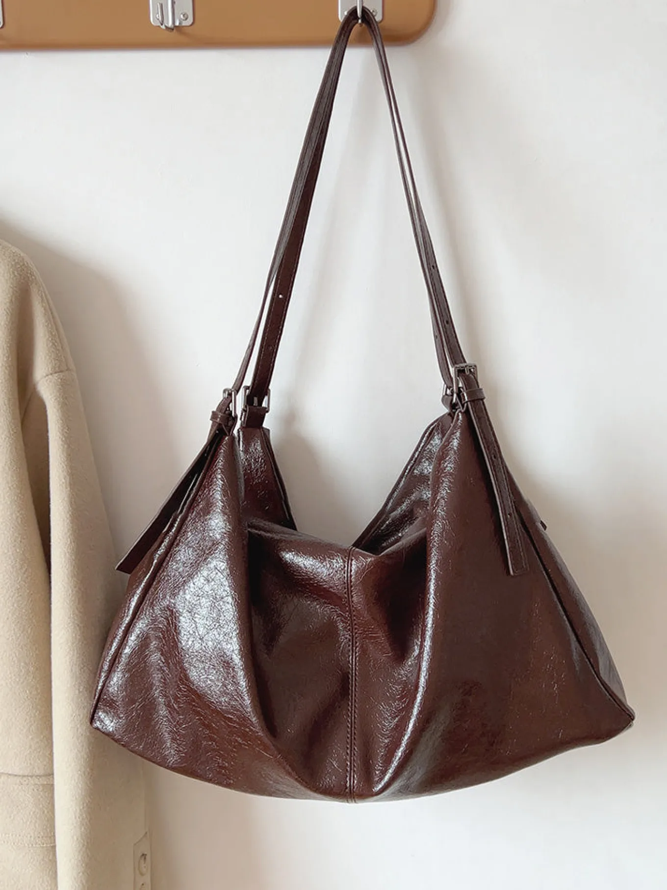 Elena Handbags Soft Suede Shoulder Bag