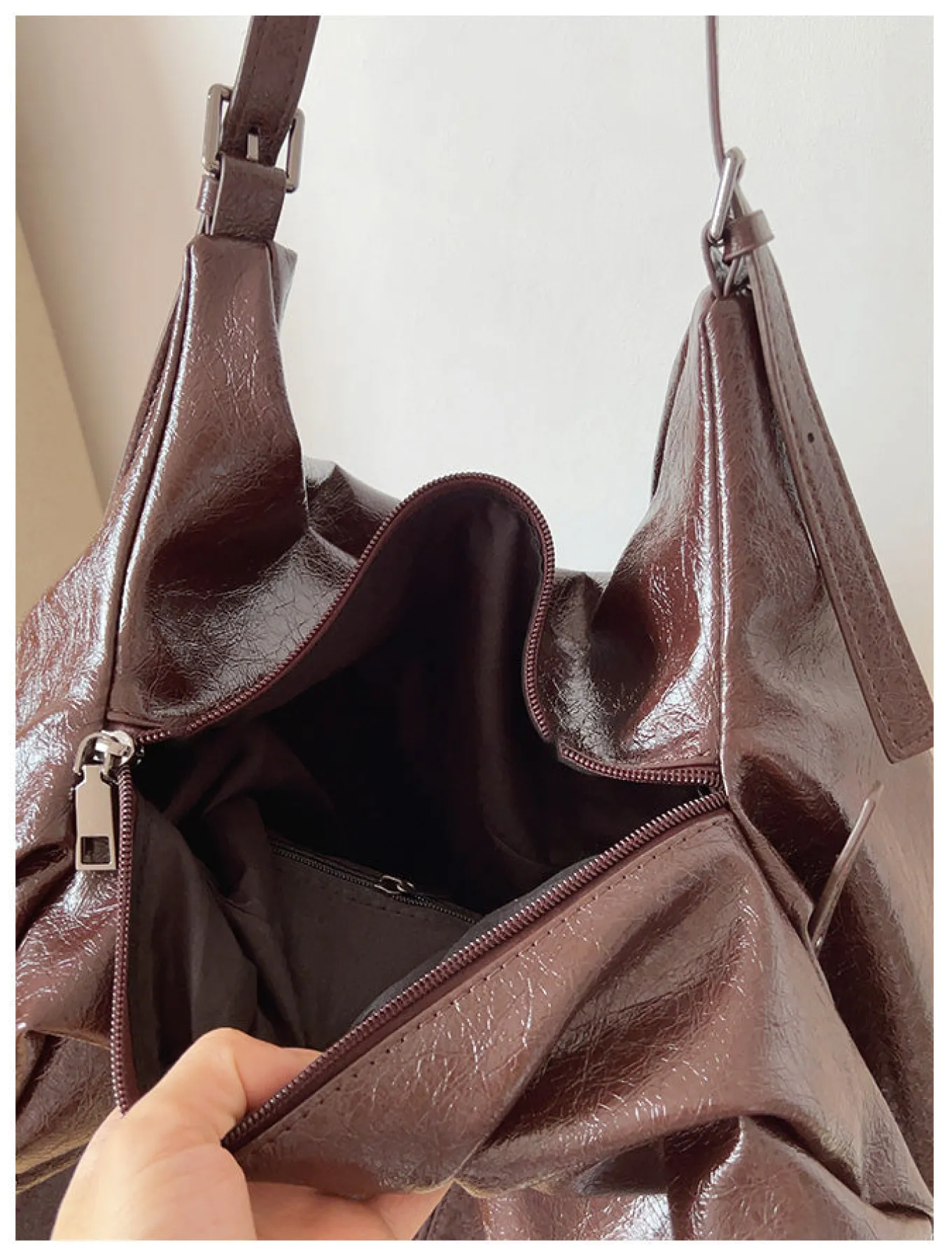 Elena Handbags Soft Suede Shoulder Bag