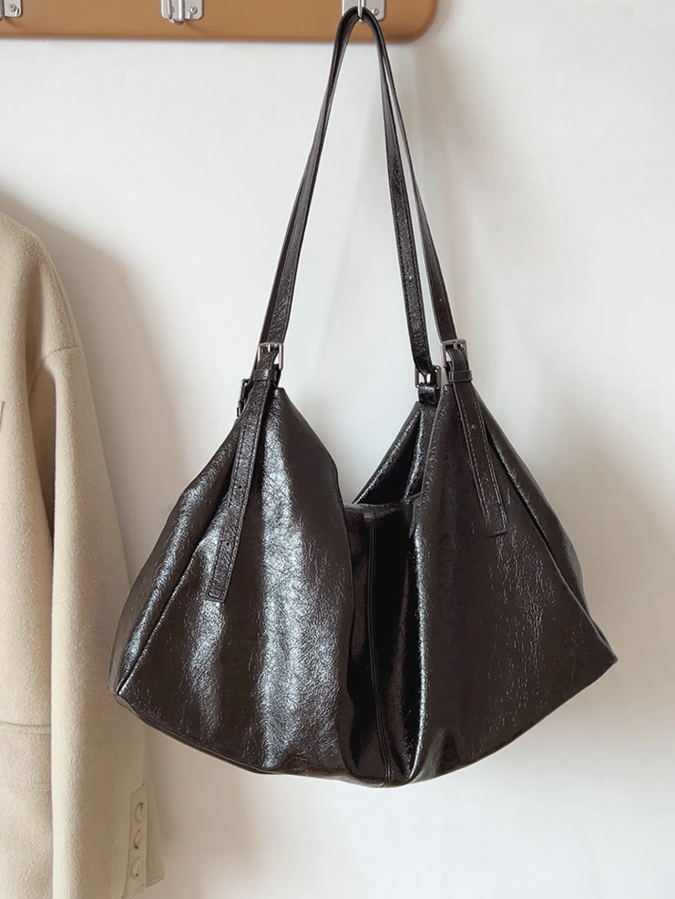 Elena Handbags Soft Suede Shoulder Bag