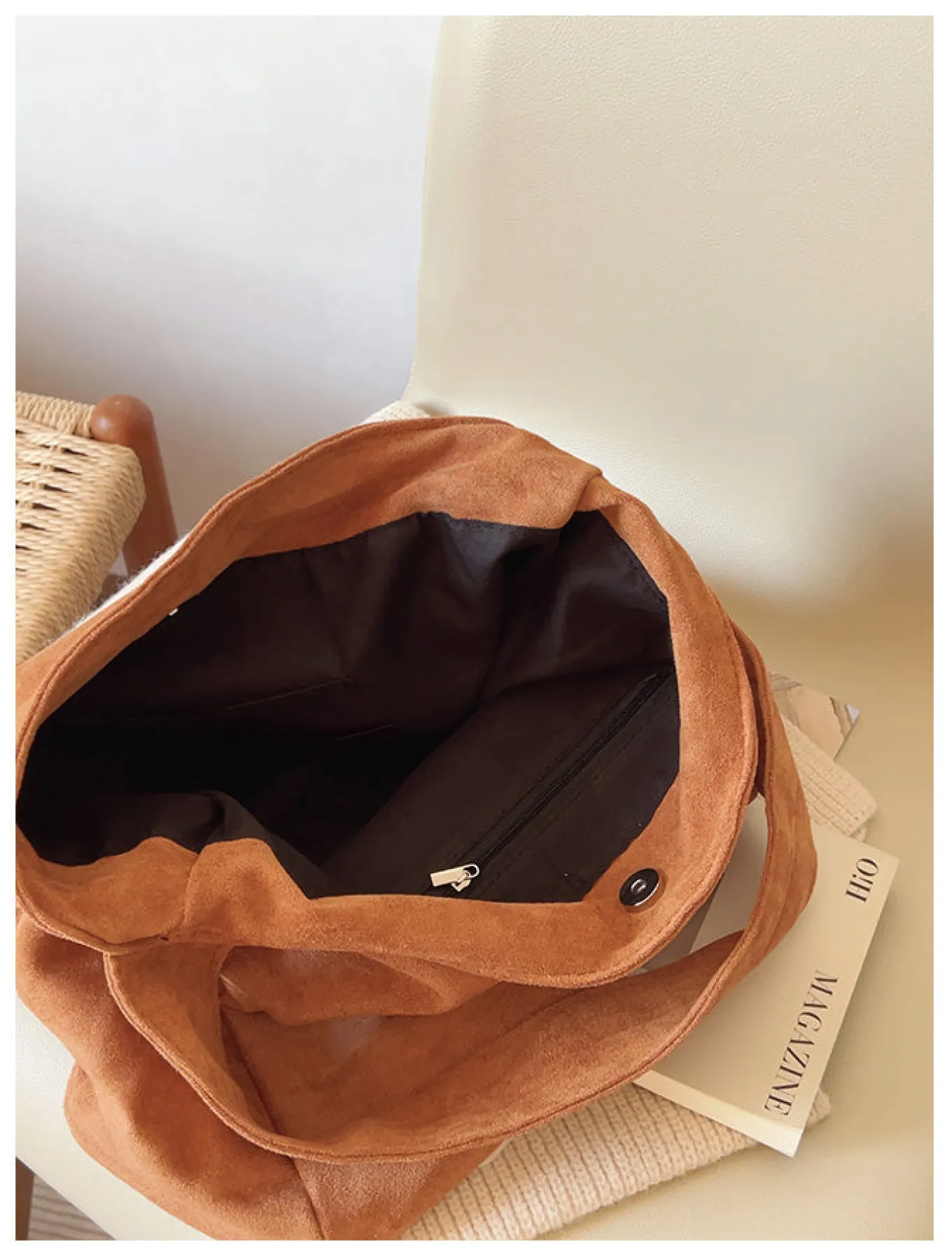 Elena Handbags Soft Suede Shoulder Bag