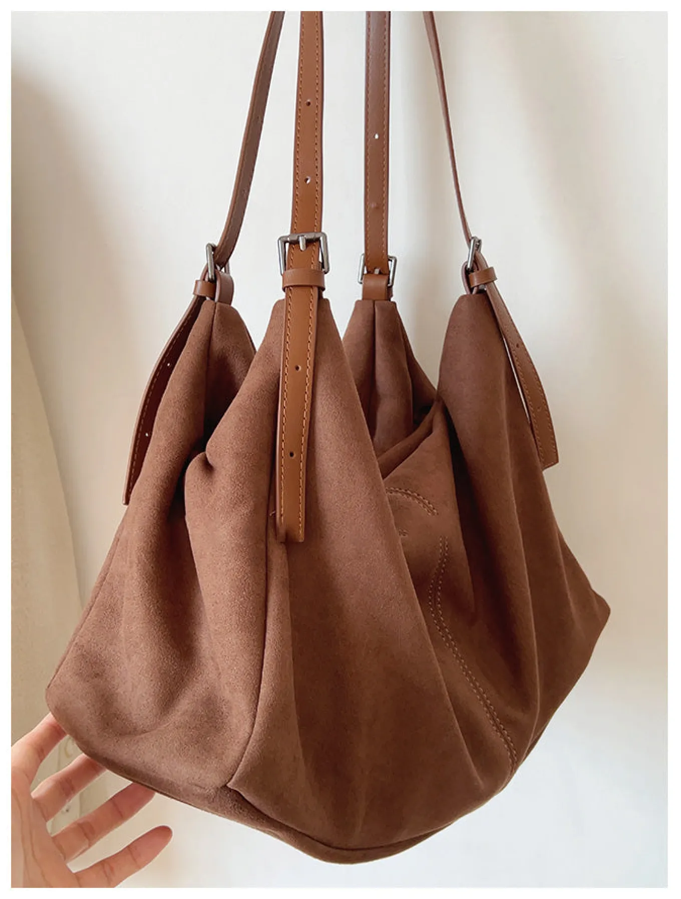 Elena Handbags Soft Suede Shoulder Bag