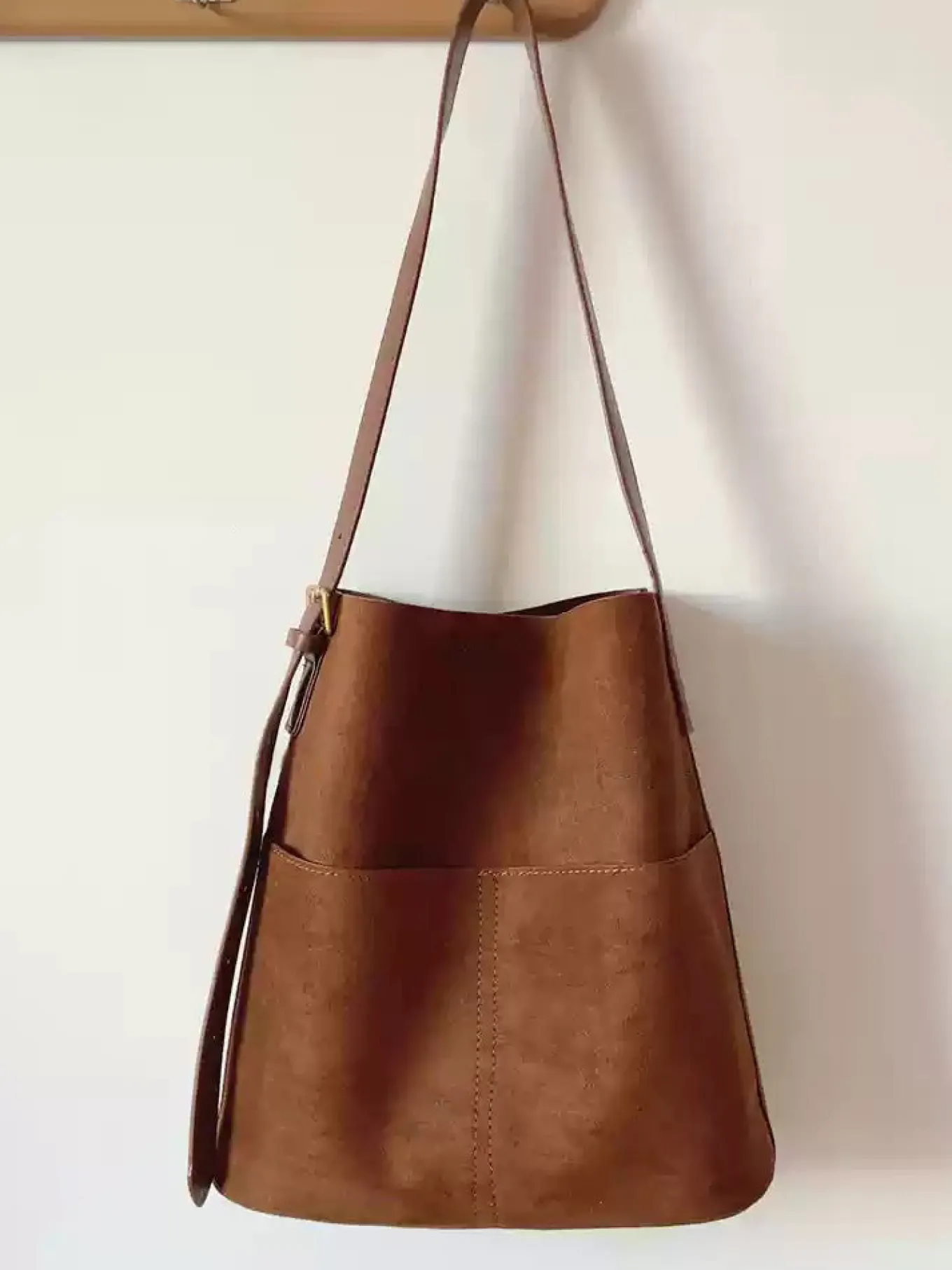 Elena Handbags Soft Suede Shoulder Bag