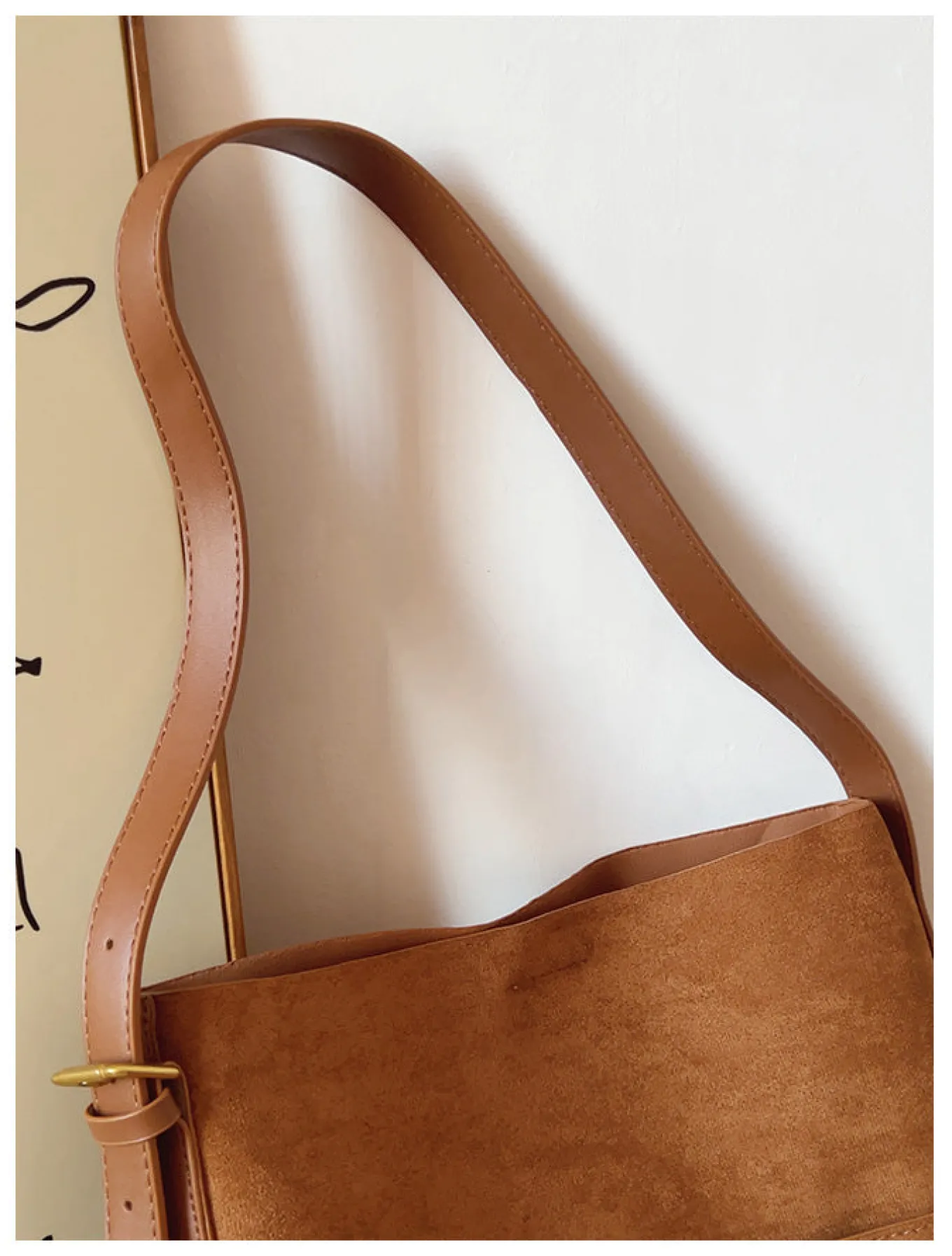 Elena Handbags Soft Suede Shoulder Bag