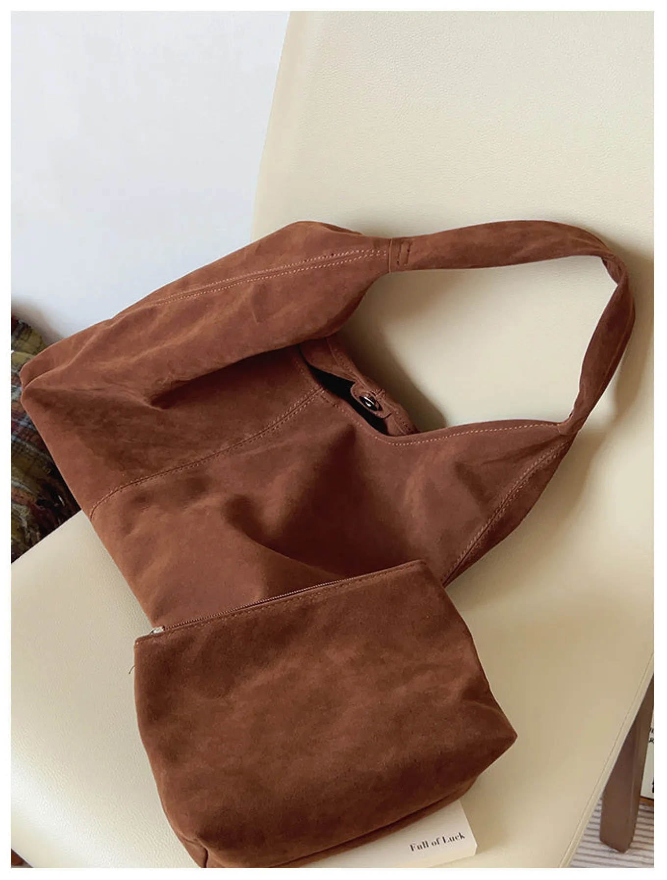 Elena Handbags Soft Suede Shoulder Bag