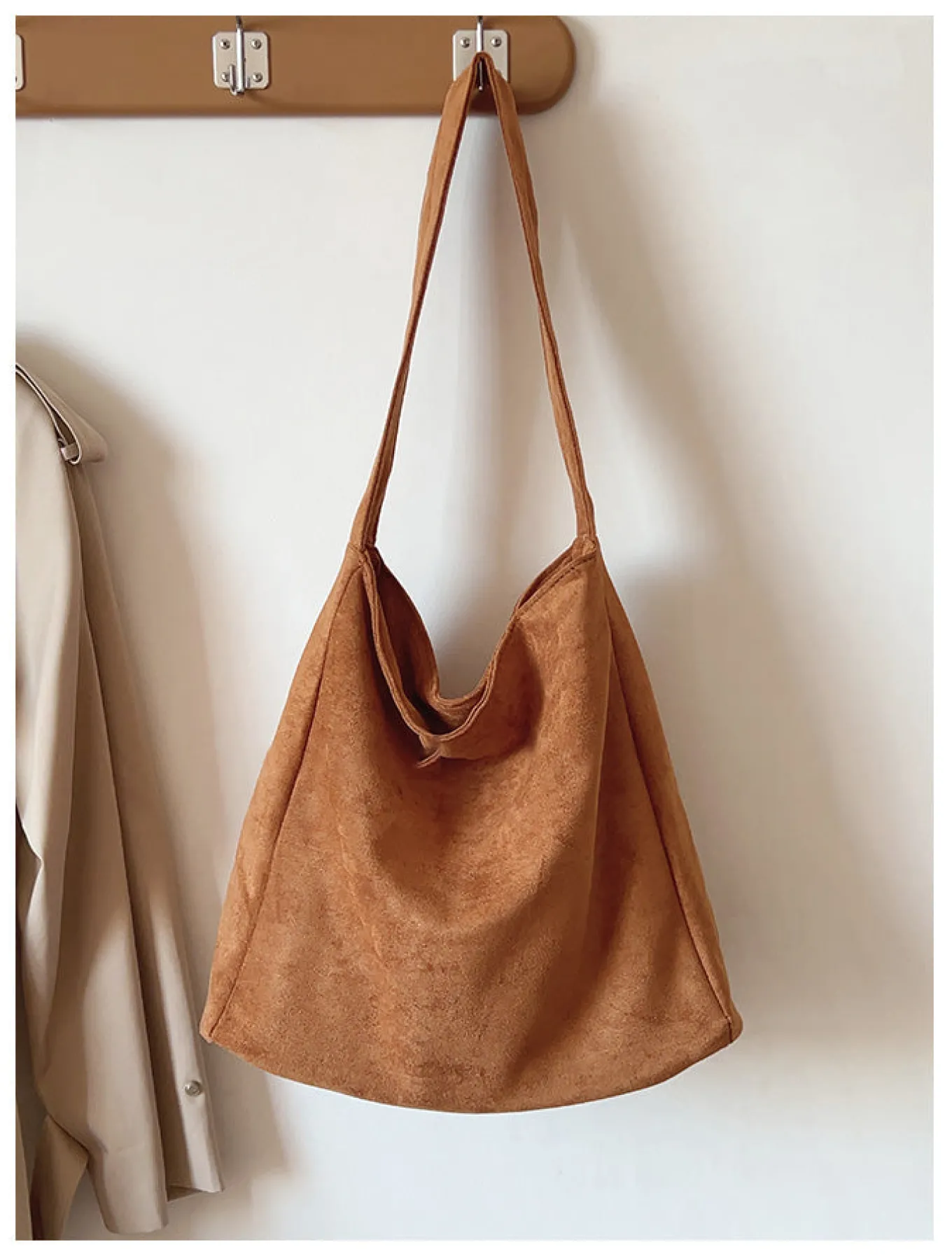 Elena Handbags Soft Suede Shoulder Bag