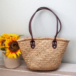 Elena Handbags Straw Basket Beach Tote