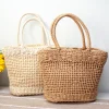 Elena Handbags Straw Basket Beach Tote Bag
