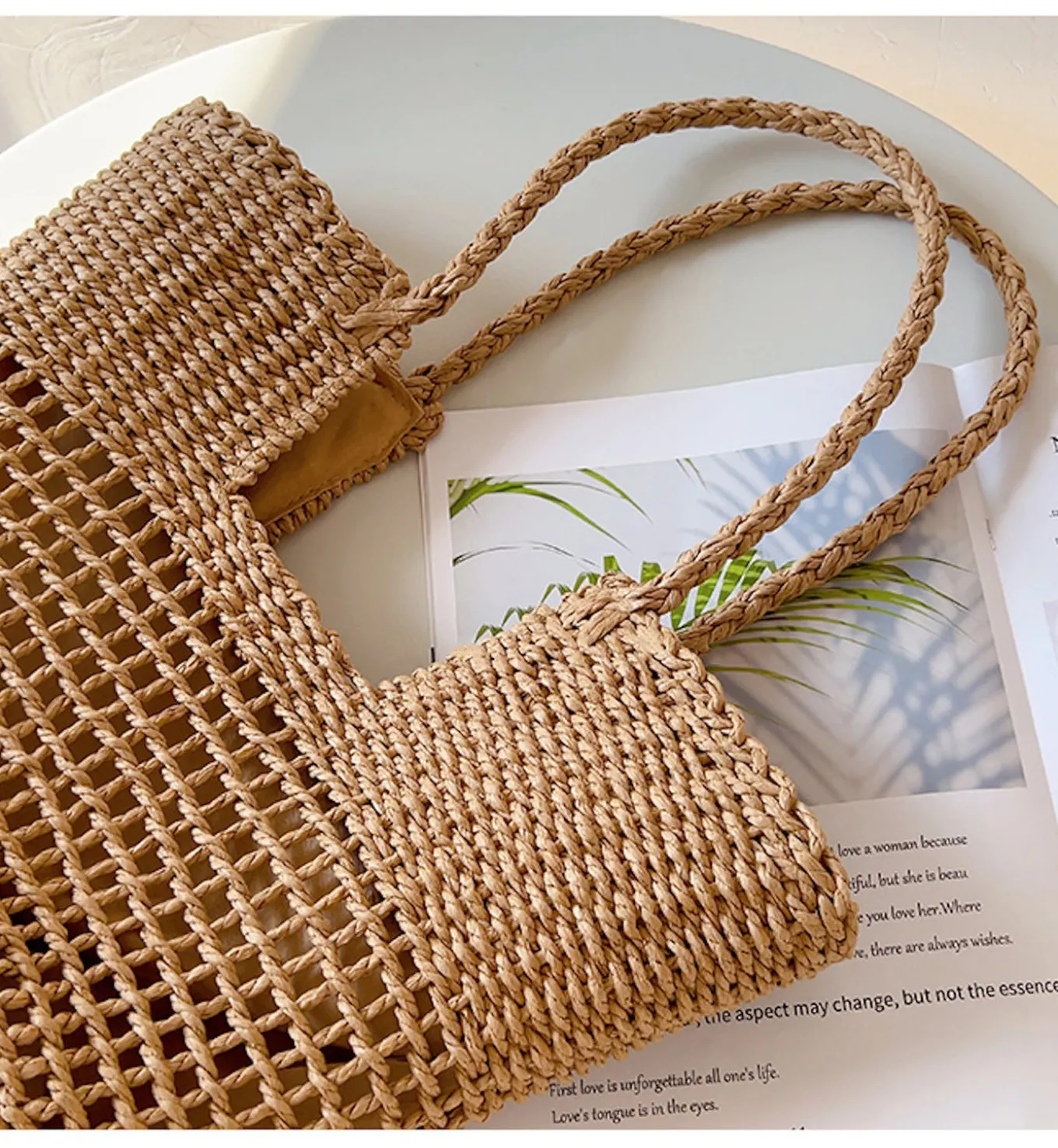 Elena Handbags Straw Basket Summer Tote Bag